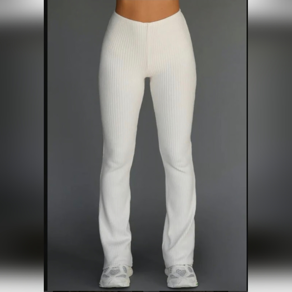 Joah Brown Mini Flare Pants In Natural Luxe Knit, Sz XS/S Excellent Condition - Picture 5 of 10